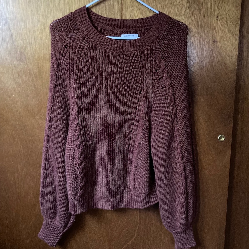 Orange oversized knitted American eagle sweater
